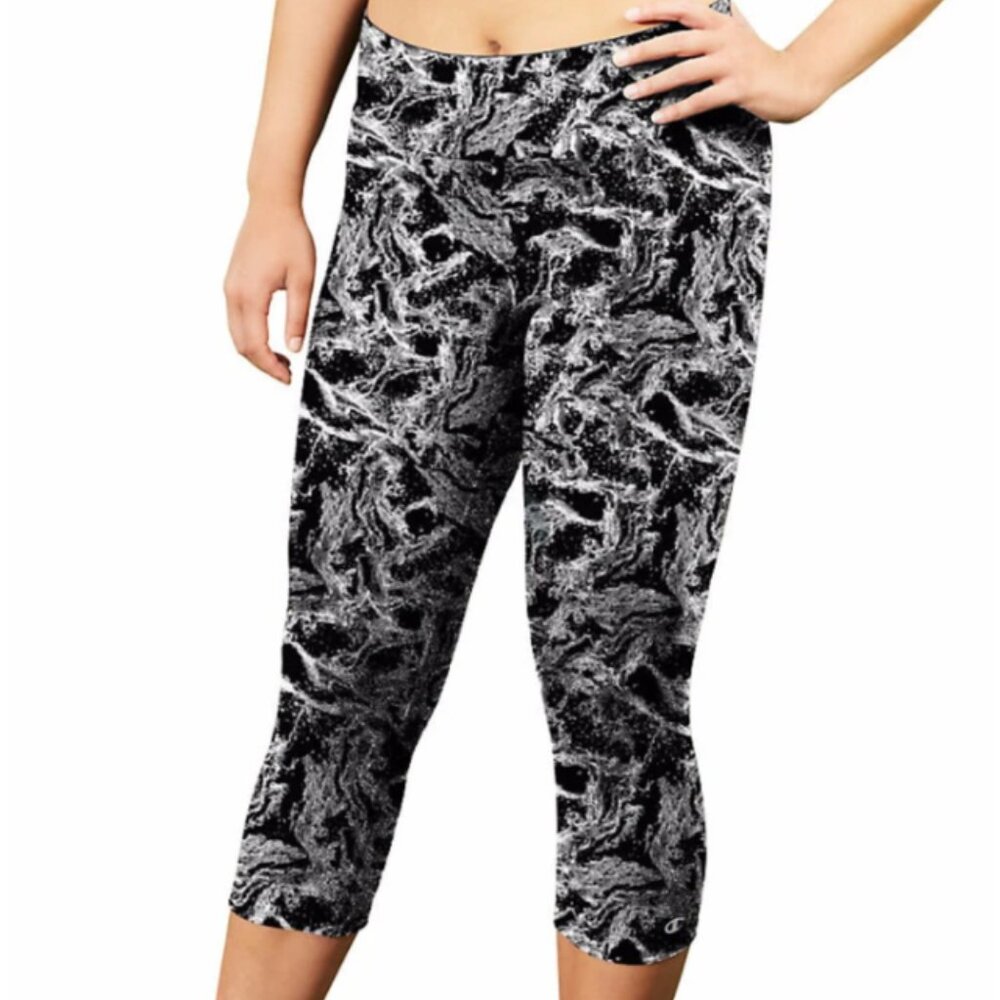 3X CHAMPION CAPRI Absolute Workout Tight Fit Capri Pants Splash PLUS 2X Black